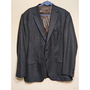 Hart Schaffner Marx Plaid Loro‎ Piana Cashmere Sport Coat Two Button Jacket 46L